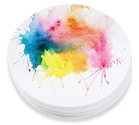 60 Pack Watercolor Paper Round 250 GSM Cold Pressed Watercolor Paper Ideal for Most Wet and Dry Media, Ideal for Beginners, Artists and Specialists (4 Inch Diameter)