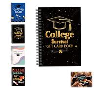 60 pages College Survival Gift Card Book, Graduation Gift Card & Cash Holder, Keepsake Organizer for Students Going Away to University (Style B)