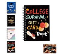 60 pages College Survival Gift Card Book, Graduation Gift Card & Cash Holder, Keepsake Organizer for Students Going Away to University (Style D)