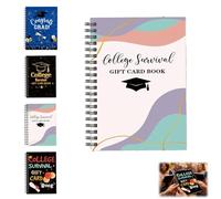 60 pages College Survival Gift Card Book, Graduation Gift Card & Cash Holder, Keepsake Organizer for Students Going Away to University (Style C)