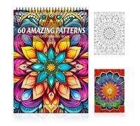 60 Pages Mandala Colouring Books, Mindfulness Colouring Books for Adults