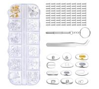 60 Pairs Glasses Nose Pads with Repair Tools - Tweezers, Screwdriver & 80 Screws for Reading Glasses, Sunglasses & More