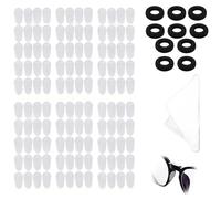 60 Pairs Nose Pads for Glasses Stick On, White Silicone Nose Pads for Glasses with Circular Eyeglass Holder and Cleaning Cloth, Anti Slip Grips and Prevent Falling