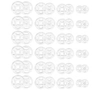 60 Pairs Plastic Snap Fasteners, 4 Sizes Press Studs 7.5-12.5mm, Sew-on | Durable plastic material, clear and invisible when sewn, easy to sew on, for shirts jackets, DIY crafts