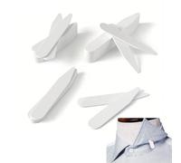60 Pairs Shirt Collar Stiffeners for Men White Plastic Shirt Stays 3 Sizes White Collars Extender Smooth Collar Extenders for Office Travel and Home Use