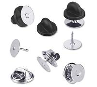 60 Pairs Tie Tack Backs with Blank Pins, 30 Sets Metal Butterfly Clutch Keepers & 30 Sets PVC Rubber Backing Holder Cap
