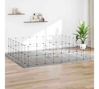 60-Panel Pet Cage with Door Black 35x35 cm Steel