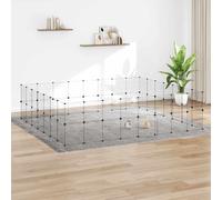 60-Panel Pet Cage with Door Black 35x35 cm Steel