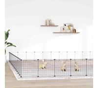 60-Panel Pet Cage with Door Black 35x35 cm Steel