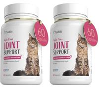 60 Pawbits Joint Support for Cats Tablets for Stiff & Mature Adult Cats Anti-Inflammatory Relief Supplements, Green Lipped Mussel, Glucosamine & Hyaluronic Acid Sprinkle Capsules (60) (Pack of 2)