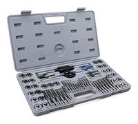 60-Pc Master Tap and Die Set - Include SAE Inch Size #4 to 1/2” and Metric Size M3 to M12, Coarse and Fine Threads | Essential Threading Rethreading Tool Kit with Complete Accessories and Storage Case