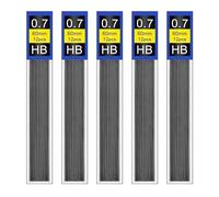 60 Pcs 0.5mm HB Mechanical Pencil Lead, 0.5mm Pencil Leads Refills Polymer, 5 Tubes with 12 Leads Each Break-Resistant Smooth Writing Compatible with Faber-Castell Pencils for Writing Drafting