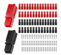 60 Pcs 15A 30A 45A Battery Quick Connector Kit, Modular Quick Disconnect Power Plug with Silver-Plated Copper Terminals, Red & Black PC Housing for AC/DC Vehicle, RV, Solar, Forklift