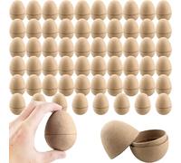 60 Pcs 3 Inch Fillable Paper Easter Eggs Brown Easter Eggs Empty Blank Paper Mache Eggs for Easter DIY Crafts Creative Decorations Easter Eggs Hunt Party Supplies