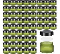60 Pcs 30 ml Glass Jars with Lids Bulk , Round Cosmetic Container Storage Jars with White Inner Liners and Black Lids for Face Cream Lotion