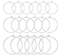 60 PCS 925 Sterling Sliver Plated Open Beading Hoop Earrings ,Hypoallergenic Round Beading Hoop Open Beading Hoop for Jewelry Making DIY Crafts Art Creation Party Favor