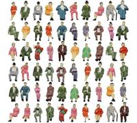 60 Pcs All Sitting Figures 1:87 Passenger, HO-Scale Sitting People Figures, Model Trains Architecture Plastic People Figures, Tiny People Sitting and Standing for Miniature Scenes