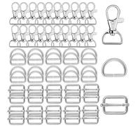 60 Pcs Bag Making Hardware, Bag Accessories, D Rings for Bags, Swivel Keychain Hook, Sliding Buckle for Handbag, Swivel Carabiner Keychain, Pet Collar Hardware, Lanyard Purse Bags Straps
