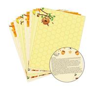 60 pcs Bee Theme Letterhead Paper 8.5 x 11 inch Honey Bee Personal Letter Writing Needs Stationery Honey Printing Paper of Birthday Invitation Baby Shower Wedding Holiday Card Decorative