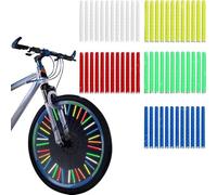 60 Pcs Bicycle Spoke Reflectors, Bike Reflective Spoke, Bicycle Cycle Wheel Spoke Reflectors, Easy Mounting Fit for All Standard Bike Spoke Wheels (5 Colours)