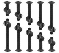 60 PCS Black M6 Bolts and Nuts Kit,Hex Head Screws and Nuts for Furniture