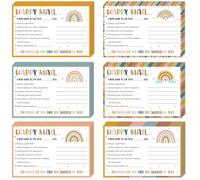 60 Pcs Boho Rainbow Happy Mail Teacher Notes to Parents Classroom Good Behavior Incentive Motivational Cards Positive Postcard to Send Home for Christmas Class Preschool Kindergarten Elementary School