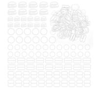 60 Pcs Bra Strap Hooks Assorted Size Styles Dress Strap Clip Bra Strap Shortener Adjusters for Straps, Small Clear Strap Adjuster for Sewing Bikini Halter Swimsuit Tops Lingerie Rings Suit