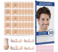 60 Pcs Breathing Magnetic Nasal Strips, Intake Breathing Magnetic Nose Strips Magnets, Anti-Snoring Sleep Nasal Strips, Long-Lasting Anti-Snoring Equipment for Travel, Hotel, Home, and Business Trip