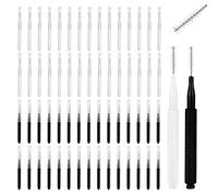 60 Pcs Brow Lamination Brush,Micro Eyebrow Brush with Cap Portable Mini Spoolies for Eyebrows,Spoolies Brushes for Eyebrows Eyelash Eyelashes Extensions Tool (Black,White)