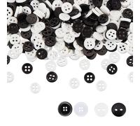 60 Pcs Buttons for Sewing Black and White Buttons, Round Resin Holes Buttons, Sewing Crafts Buttons for Sewing Knitting Crochet Crafts DIY Outfit Decoration Buttons, 4 Types