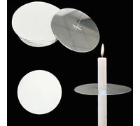 60 Pcs Candle Drip Protectors, Silver Paper Candle Holder Drip Protectors Candle Drip Catcher Round Candles Bobeche Church Candles Holder for Candlelight Vigil Church Service,Devotional,Christmas Eva