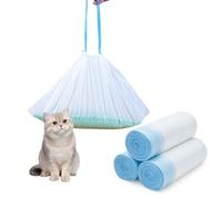 60 Pcs Cat Litter Tray Liners, 58x35cm Large Drawstring Cat Litter Bags, Durable Scratch Resistant Leak Proof Cat Tray Liners, Easy Clean Disposable Kitty Litter Liners for Medium and XL Litter Boxes