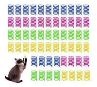 60 PCS Cat Spring Toy, Colorful Cat Springs Cats Interactive Toy Cats Puzzle Toys to Kill Time for Swatting, Biting, Hunting Active Healthy Play Kitten Toys