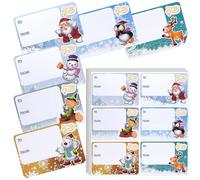 60 Pcs Christmas Labels Stickers, Self Adhesive Xmas Gift Tags with Cute Festive Designs for Presents Sticky Christmas Tags Decorative Labels (Multicolor)