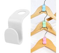 60 Pcs Clothes Hanger Connector Hooks, Plastic Cascading Hanger Hooks Hanger Extender Clips for Heavy Duty Space Saving and Clothes Closet Wardrobe Organizer - White