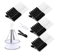 60 PCS Clothes Pegs for Washing with Bag,Black and White Washing Pegs,Strong Clothes Pegs,Clothespins Windproof Laundry Pegs with Basket for Home and Garden (Black and White)