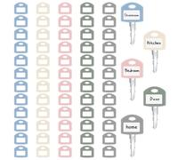 60 Pcs Colored Key Covers Cap Tag, 1 Inch Plastic Key Color Identifiers, Key Coding Rings in 5 Assorted Colors for Standard Flat House Keys House Classification Organization