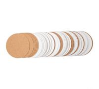 60 Pcs Cork Coasters, Round Self-Adhesive DIY Mats with Heat Insulation for Home Office Bar Decor, 10cm Natural Wood Backing Sheets