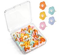 60 PCS Cute Flower Push Pins for Cork Board, Cute Flower Thumbtacks, Decorative Flower Cork Board Pins for Bulletin Board, Photo Wall, Map, Office Home Decor