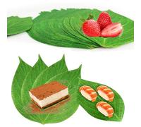 60 Pcs Decorative Spring Parchment Paper Leaves 12 Inch for Cheese & Charcuterie Boards, Holiday Tableware, Hawaiian Luau Party Serving Accessories