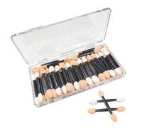 60 PCS Disposable Dual Sides Eye Shadow Sponge Applicators with Transparent Storage Box, 2.44 Inch Length Disposable Makeup Applicators for Eye Makeup, Face Painting, Nail Art, Black