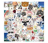 60 Pcs Dorothy Cat Graffiti Stickers for Water Bottles,Guitar,Bicycle,Laptop,Skateboard,Computer,Cat Animal Nordic Style Stickers Waterproof Vinyl,Scrawl Decoration for Girls Boys Children Teens
