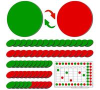 60 PCS Double Sided Magnetic Dots for Whiteboard Flip Over Colored 1.26 Inch Round Red Green Circle Ferromagnet Status Indicator Magnets Dots for Office Classroom Refrigerator Decoration