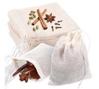 60 Pcs Drawstring Muslin Bags for Cooking 4x3 Inch Reusable Mesh Bags Loose Tea Cloth Bag Sachet Empty Spice Bags for Filtering Cooking Soups Herbal Teas Cold Brewed Coffee