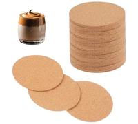 60 PCS Drinks Coasters Mats Heat-Resistant Cork Drink Coasters for Cups, Drinks Mats Coasters Pans Plates Tables Chairs Sofas Laser Engravable DIY Craft Pads Scratch Protection