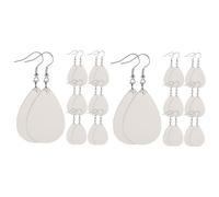 60 Pcs Earrings Personalized Personalised Birthday Goodies Blanks Crafting Sublimation Earring Pendant Water Drop Decorate Consumables Product Iron