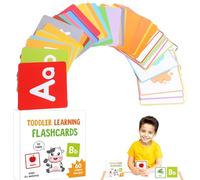 60 Pcs First Word Flashcards, Educational Toddler, Learning Cards Alphabet Numbers for Kids, Age 1-4 Activities, Colors Animals Numbers Shapes