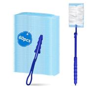 60 Pcs Fluffy Duster Refills with 2 Handles, Flash Dust Magnet Starter Kit