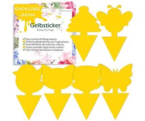 60 PCS Fruit Fly Traps, Double-sided Fungus Gnat Sticky Catcher For