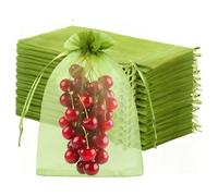 60 Pcs Fruit Protection Bags,Organza Mesh Net with Drawstring,for Garden Plant, Fruit, Flower,Vegetable(15x20cm,6x8 Inch)